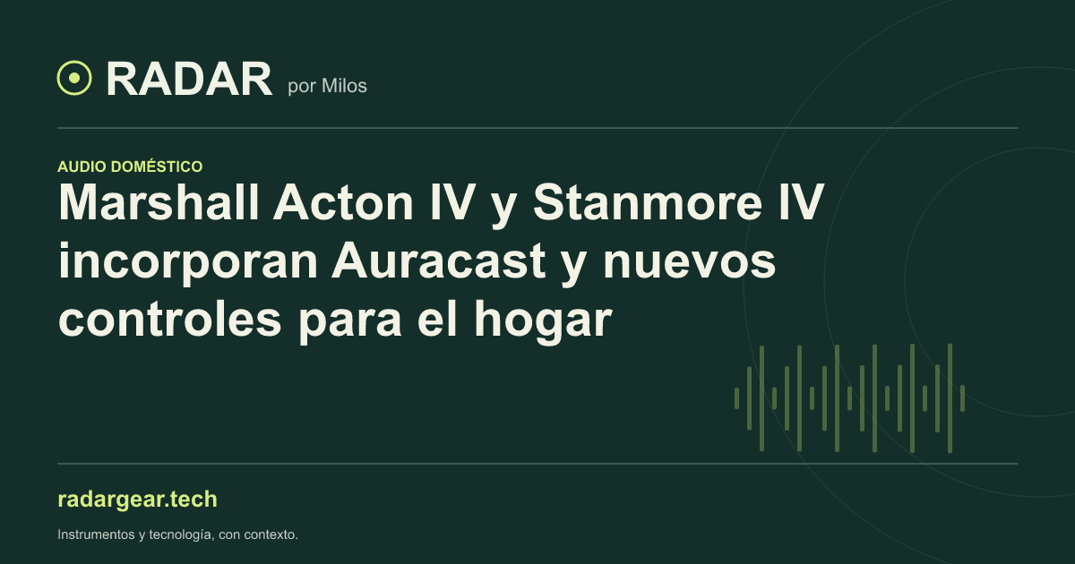 Marshall Acton IV y Stanmore IV incorporan Auracast y nuevos controles para el hogar