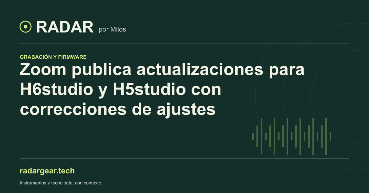 Zoom publica actualizaciones para H6studio y H5studio con correcciones de ajustes