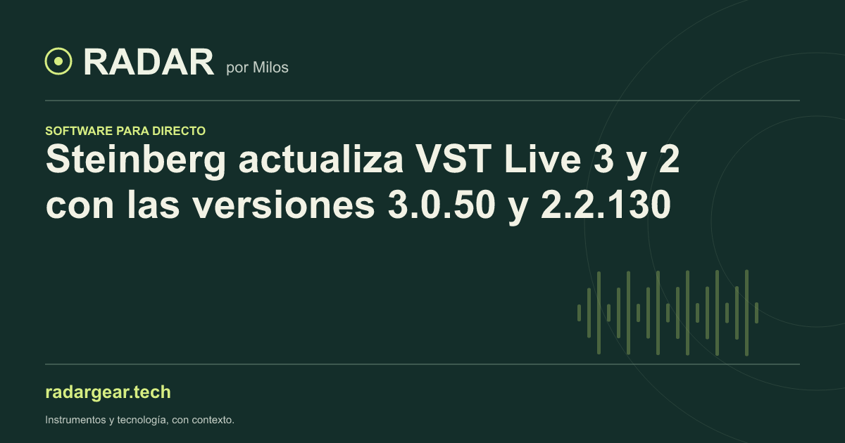 Steinberg actualiza VST Live 3 y 2 con las versiones 3.0.50 y 2.2.130