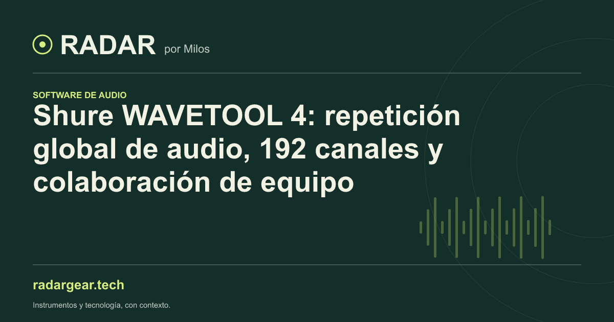 Shure WAVETOOL 4: repetición global de audio, 192 canales y colaboración de equipo